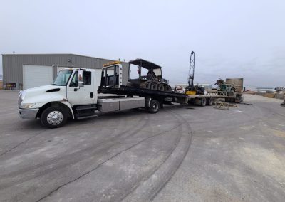 unloading commercial equipment for a semi driver