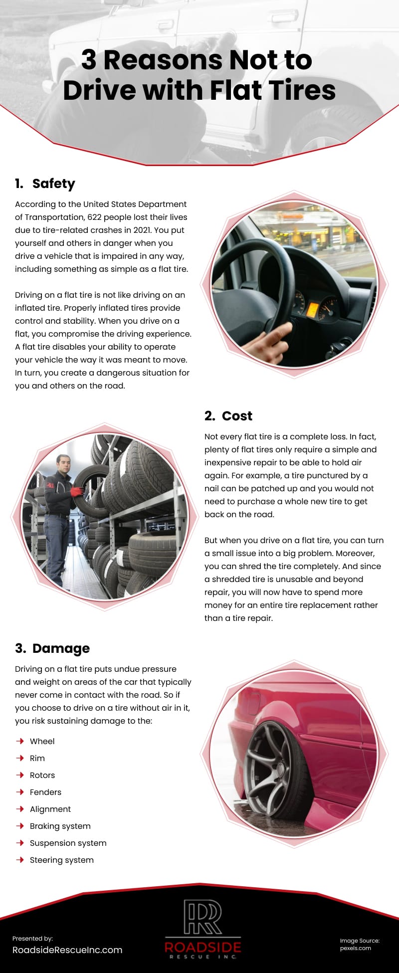 3 Reasons Not to Drive with a Flat Tire Infographic